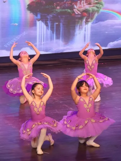 The enchanting ballet performance from our annual showcase. Dressed in beautiful purple tutus, our young dancers brought a storybook world to life with their coordinated movements and charming stage presence.