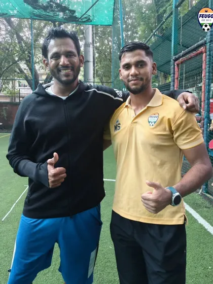 Our founder with freestyle world record holder Archis. We love bringing unique experiences to our players, like this special meet and greet session.