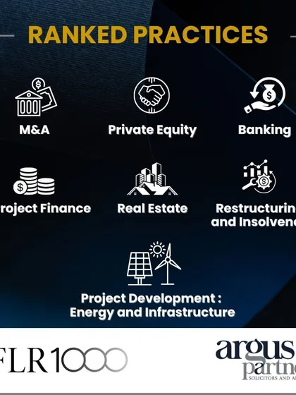 Our firm's expertise has been ranked by IFLR1000 across seven key practice areas, including M&A, Private Equity, Banking, and Restructuring.