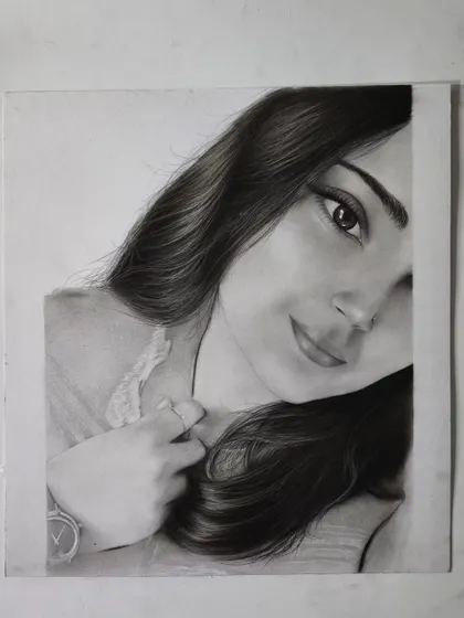 The full view of the hair detail portrait.