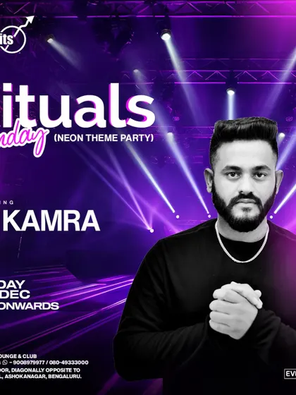 A poster for our 'Rituals' Neon Theme Party. I'm always excited to play at events with a strong visual and thematic concept.