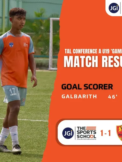 The match result from our U19 team's game against Roots Football Club in the TAL Tournament, where we fought hard for a draw.