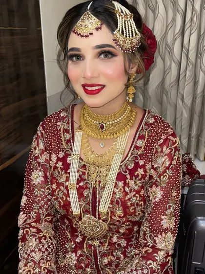 A no-filter shot of my beautiful bride Farheen. Her smile shows her confidence in the look we created together for her Nikah.