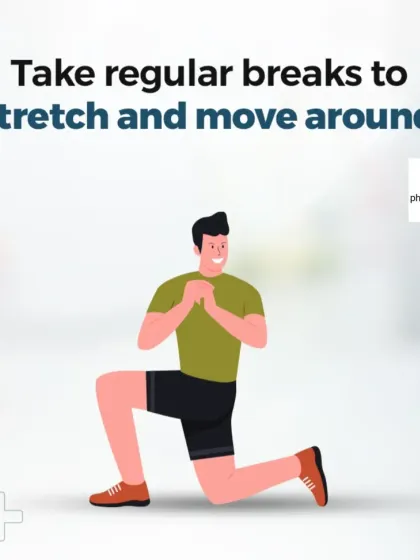 Your body is designed to move. This visual is a simple reminder to take regular breaks from sitting to stretch and move around. This simple action improves circulation and prevents muscle stiffness.