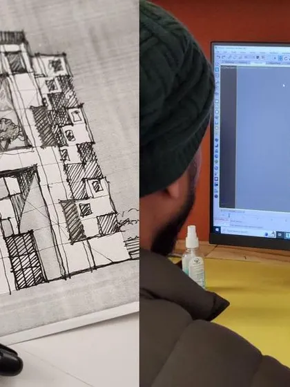 Our design process seamlessly integrates traditional hand-sketching with advanced 3D modeling. This approach allows us to visualize and refine every detail from the initial concept, ensuring the final built form perfectly matches our client's vision.