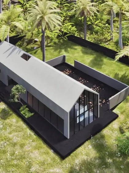This series of renders explores the artist's residence, inspired by traditional Indian courtyard homes ('thotti mane'). The design features a concrete shell, an open-to-sky courtyard, and an agarbatti niche, fusing modern form with sensory, traditional details that connect the space to both culture and nature.