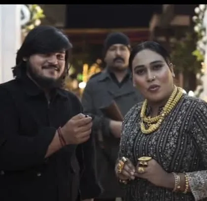 With the great singer Afsana Khan. It's always an honor to work with such talented artists and ensure their show is a success.
