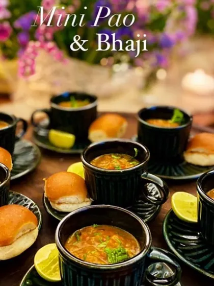 I love serving classics in new ways. Here, my flavourful Pav Bhaji is served in mini teacups with bite sized pao, making it an easy and elegant appetizer for guests to enjoy.