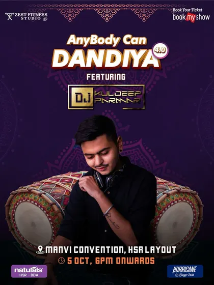 This poster is from 'Anybody Can Dandiya 4.0', one of Bangalore's best Dandiya events. It was an honor to be the featured DJ, setting the tone with energetic Garba and Bollywood music.