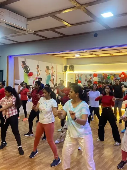 Scenes from our Christmas Eve fitness party. We love to combine celebrations with a good workout.