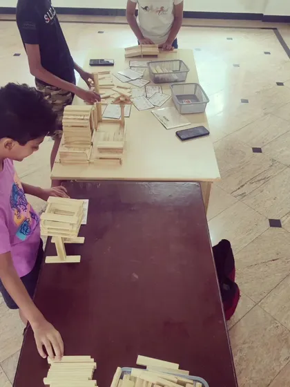 The focus in the room is always so real and inspiring. Each child gets their own set of planks and a space to bring their ideas to life, learning about balance and dedication through hands-on building.
