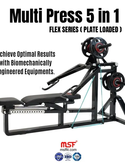 Our 5-in-1 Multi Press Combo is biomechanically engineered for safe and effective upper body workouts.
