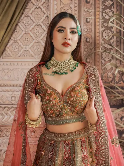A bold and beautiful look for a Muslim bride. I used a classic red lip and defined eyes to create a heavy glam look that is both traditional and striking.