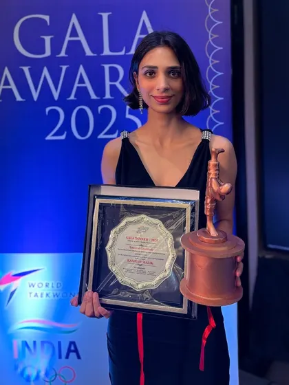 Kashish Malik, who co-hosted the Gala Awards, is honored for her contributions to the sport. Her elegance and confidence shine both on the mat and on the stage.