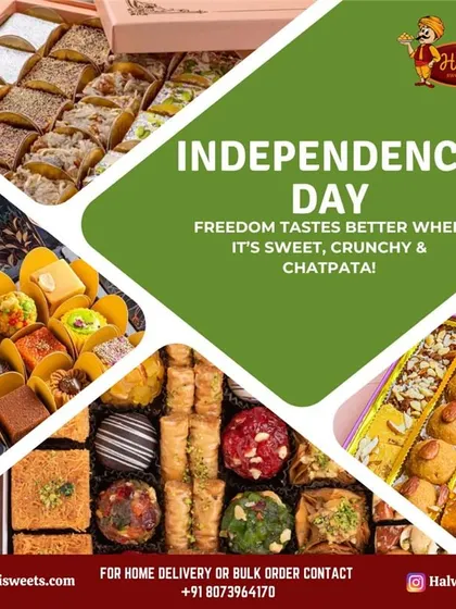 This Independence Day, celebrate with a collage of our best offerings. Our gift boxes are filled with a variety of sweets and snacks that are sweet, crunchy, and chatpata.