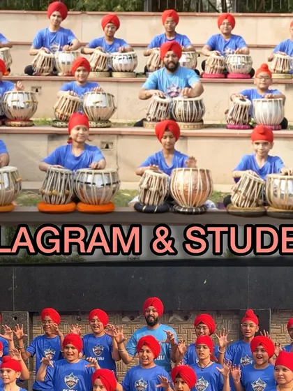 A collage celebrating Children's Day with my students from our Delhi Capitals collaboration. It shows them both in a formal performance setup and having fun together as a group.