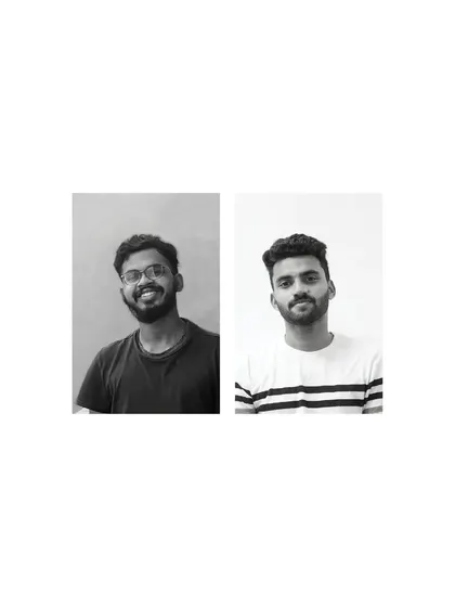A combined portrait of Ar. Avyay Sankar and Ar. Mohammed Haseeb.