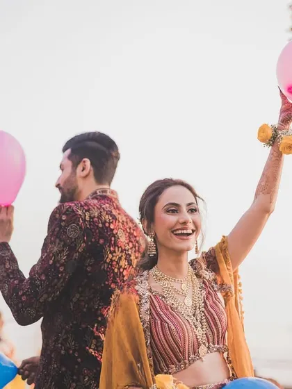 Fun and games at the Haldi ceremony. Bhavita and Niel's celebration was filled with playful, memorable moments.