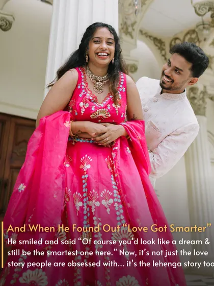 When he found out she rented her pre-wedding shoot lehenga, he smiled and said, "Of course you'd be the smartest one here." Their love story got even better with a smart fashion twist.