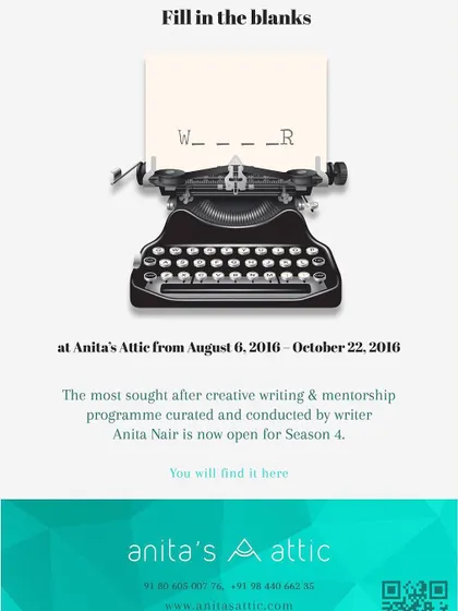 A creative announcement for Season 4, inviting writers to "Fill in the blanks" and find their story with us.