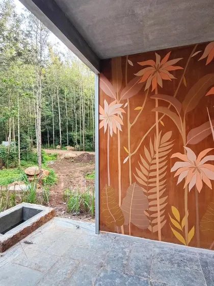 Another view of the mural connecting the indoor space with the beautiful nature outside.