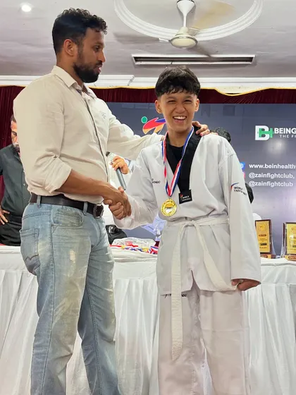 Congratulations to our student for his hard-earned medal. I am proud to see our warriors succeed in Taekwondo competitions.