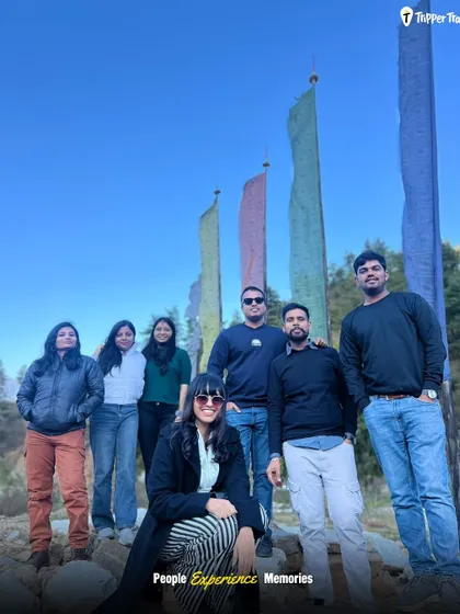 A glimpse of our ongoing trip in Bhutan. Here is our crew, posing with the colourful prayer flags, with the majestic Himalayas in the background. We are exploring friendships, culture, and a new joy of living.