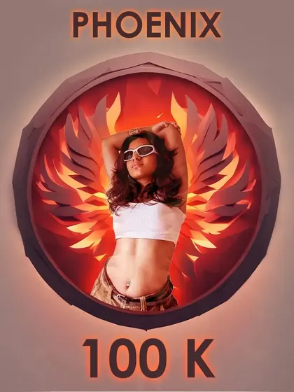 Celebrating 100k views on YouTube for "Phoenix." This graphic also highlights some of the amazing media publications that featured the song.