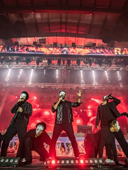 Bringing a dramatic edge to the stage for a live concert. This performance featured masked dancers and intense, moody choreography to create a high-impact, theatrical production that captivates the audience from the first beat.