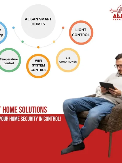 Keep your home's security in your control with our integrated solutions. Manage everything from temperature and lighting to your WiFi system and air conditioner.