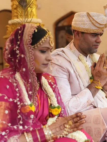 In a moment of quiet reflection during their wedding ceremony, Deep and Shagun connect with the divine and each other. Their journey is a testament to finding love with grace and gratitude.