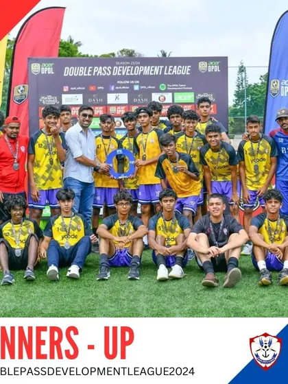 Our U17 team celebrating their Runners-Up finish in the Double Pass Development League 2024.