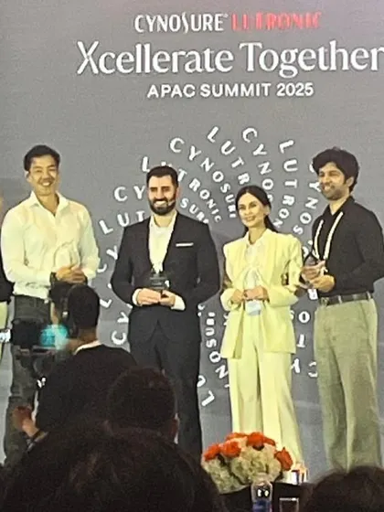 On stage with fellow speakers at the APAC summit. Collaboration and the exchange of knowledge with esteemed colleagues from around the world are what drive progress in our field.