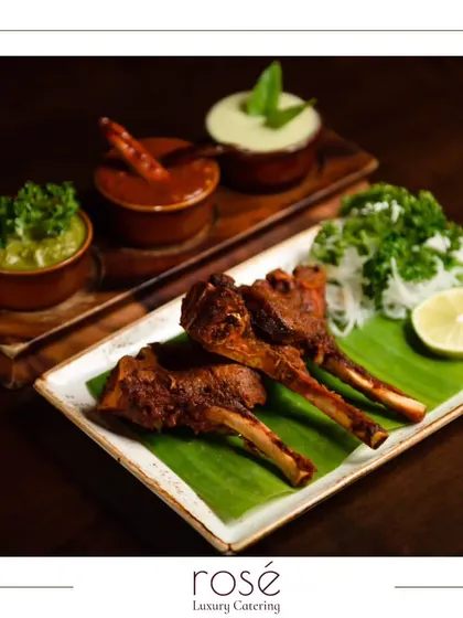Authentic flavors are at the heart of what we do. These delicious lamb chops are marinated and cooked to perfection, served on a banana leaf with a trio of dipping sauces.
