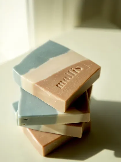 A stack of my tri-colored soaps, fully stocked and ready for Diwali gifting.
