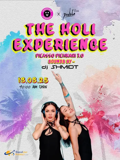 The poster for our Holi Experience show in Nagpur. We love the colorful designs that capture the spirit of the festival.