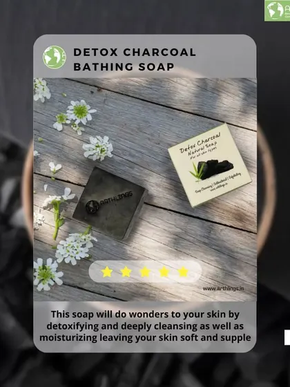 Our Detox Charcoal bathing soap does wonders for your skin by deeply cleansing and moisturizing, leaving it soft and supple.