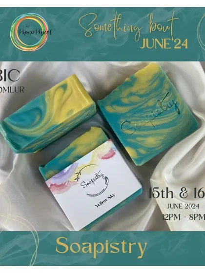 Here's a flyer for our appearance at the "Something 'Bout June" event, highlighting our range of handmade, chemical-free products.