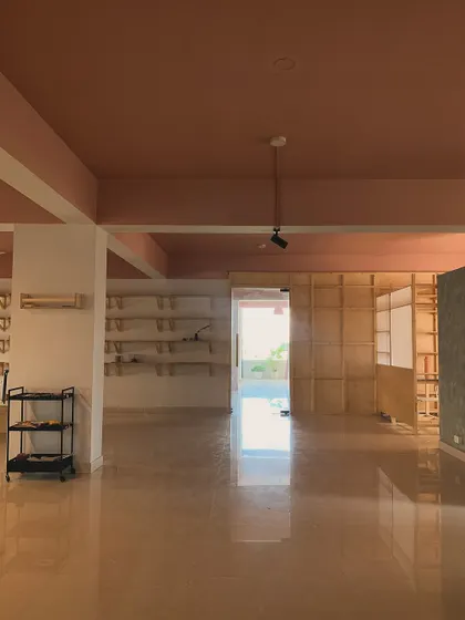 A view of our expansive studio floor before a class begins. The open layout provides flexibility for different workshops, events, and your own personal projects, ensuring you have the space you need to think and create freely.