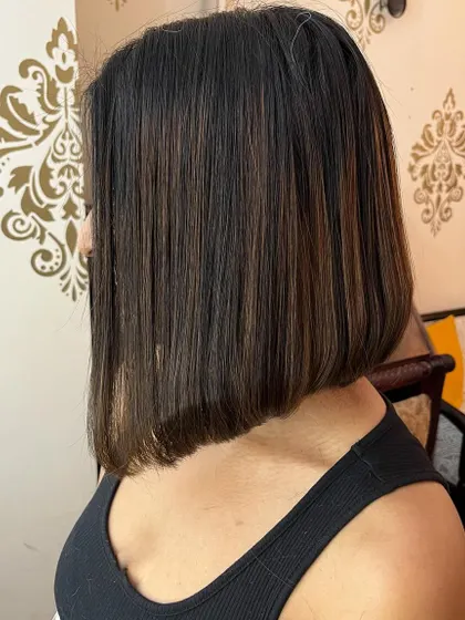 The back view shows the precision of the cut.
