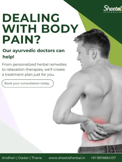 Are you dealing with persistent body pain? Our Ayurvedic doctors create personalized treatment plans that go to the root of the problem. From herbal remedies to targeted relaxation therapies, we can help you manage and heal your pain naturally. Book a consultation to start your journey.