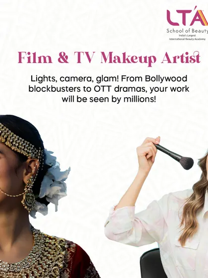 Lights, camera, glam. As a Film & TV Makeup Artist, your work will be seen by millions. We teach you the specific skills needed for on screen makeup, from Bollywood blockbusters to OTT dramas.