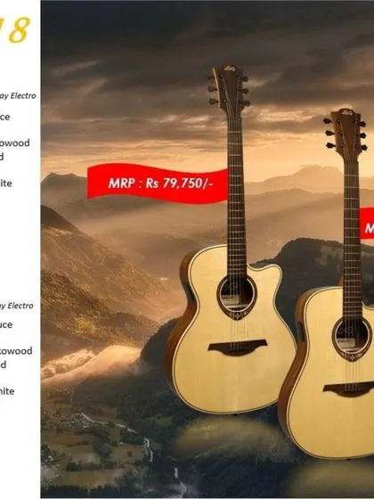 The Lâg Tramontane 318 series, available in Dreadnought (T318DCE) and Auditorium (T318ACE) shapes. Both feature solid Engelmann spruce tops and Fishman INK3 electronics.
