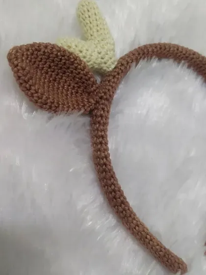 Getting some early Christmas vibes with this Reindeer Ears Headband. The crochet covers the entire band, making it soft and comfortable to wear.