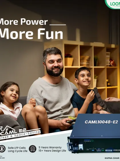 More power, more fun. The CAML E2 series rack-mount battery is sleek and space-saving, using safe LFP cells with a long cycle life to power your family's entertainment without interruption.