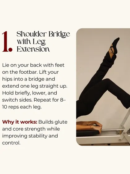 First up: the Shoulder Bridge with Leg Extension. This move is amazing for building glute and core strength while improving your stability and control.