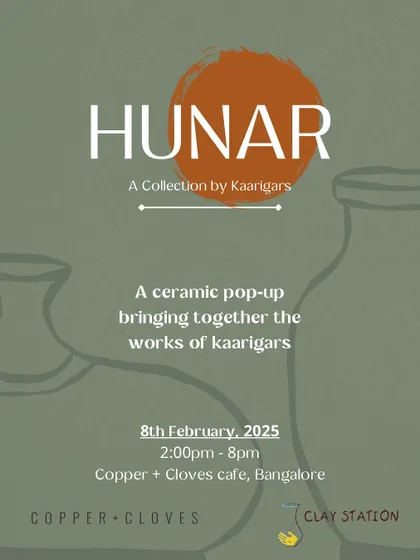 Join us for Hunar, a curated ceramic pop-up celebrating the love for clay and craftsmanship of our artists. This is an opportunity to see and purchase unique, handcrafted works directly from the makers.