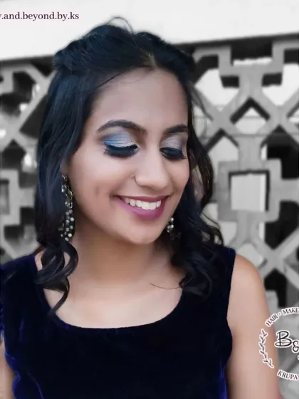 For her sister's Sangeet, this client stepped out of her comfort zone with a beautiful blue smokey eye. I kept the rest of the makeup soft and glamorous to balance the look, and she was so happy with the result.