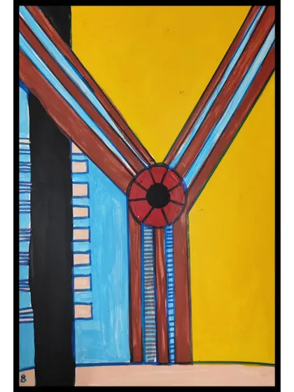A small painting with a big meaning, dedicated to the sex workers of India. My art is often a direct line to the social issues that I care about, a way to make a statement and honor the communities I work with.