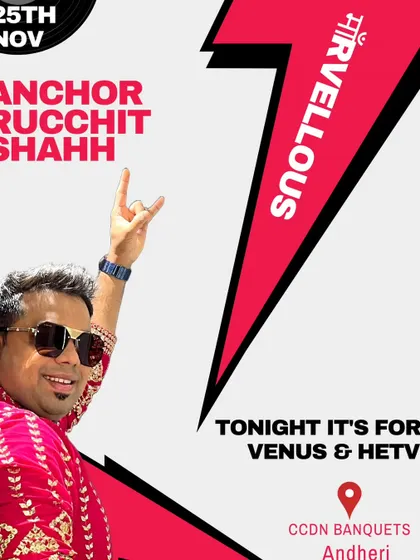 Let's Naacho! A fun poster for Venus and Hetvi's event in Andheri.